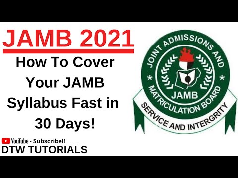 JAMB 2024 - How to Cover Your JAMB Syllabus Fast in 30 Days!!
