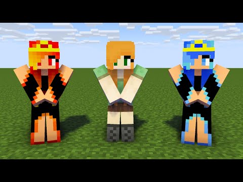 MONSTER SCHOOL : WALKER DANCE MEME ALEX, FIRE AND ICE PRINCESS - MINECRAFT ANIMATION