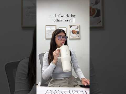 ASMR office clean & reset after work 🤍 #aesthetic #cleaning