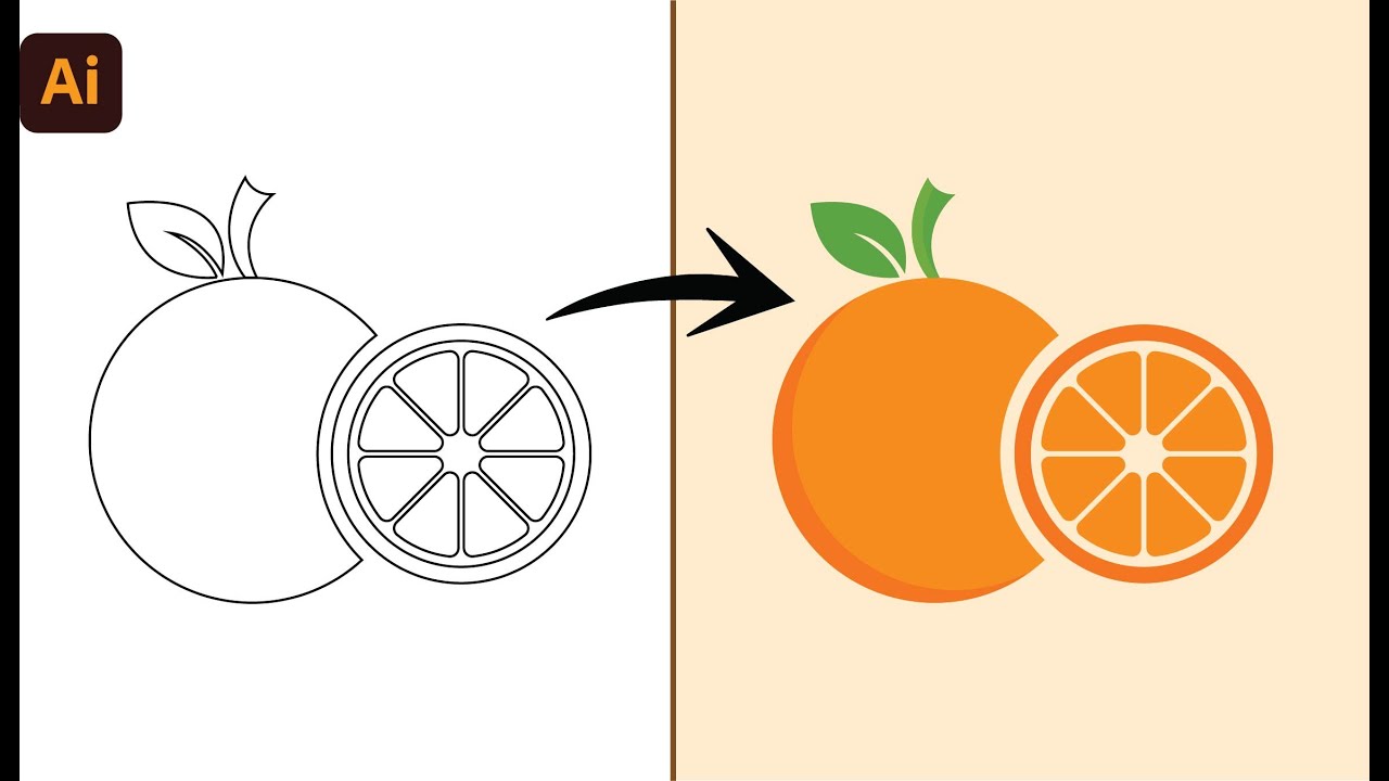 How to Create a Vector Orange | Adobe illustrator illustration | Adobe Photoshop