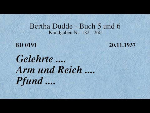 BD 0191 - GELEHRTE .... ARM und REICH .... PFUND ....