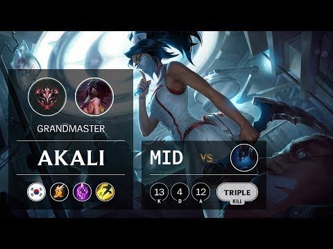 Akali Mid vs Nocturne - KR Grandmaster Patch 9.23