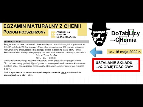Przygotowano roztwór bromu w dichlorometanie o stężeniu 2,0 % masowych...ZADANIE 23 CKE 2022 MAJ.