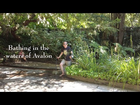 Bathing feet in the waters of Avalon