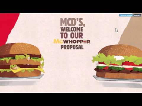 Still from the case film for McWhopper (an open letter to McDonald's) (Burger King, 2015)