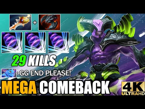 CRAZY ENDLESS STUN Bash Lord Faceless Void 29 Kills unstoppable Epic Mega Comeback 7.29 Dota 2