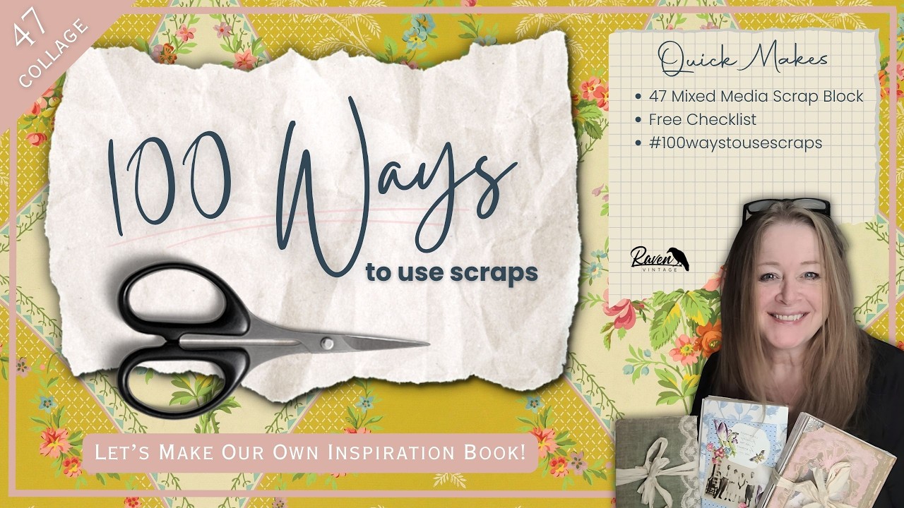 Mixed Media Scrap Block | 100 Ways to Use Scraps - Project #47 Stepping out of my Comfort Zone!