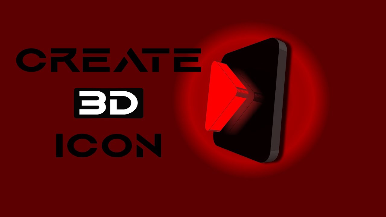3D Icon | 3d design In Illustrator realistic 3d effect | youtube play button | trending in design