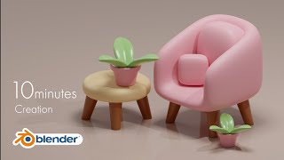 【blender】椅子とテーブルを超簡単モデリング！