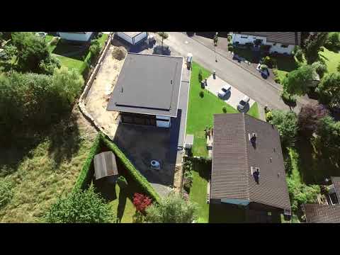 Aufbau eines HUF Haus modum im Westerwald - Zeitraffer, Drohne