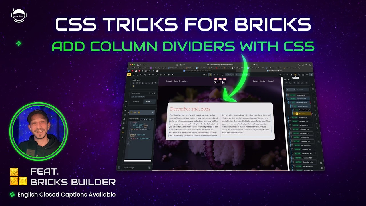 Add a Column Separator with CSS - CSS Tricks for Bricks Builder - Trick #2