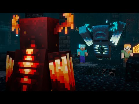Warden VS Lava Warden - Alex and Steve Life (Minecraft animation)