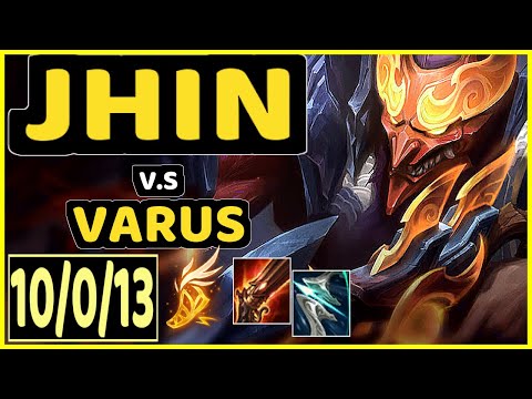 JHIN vs VARUS - 10/0/13 KDA BOTTOM ADC GAMEPLAY - EUW Ranked GRANDMASTER