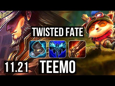 TWISTED FATE vs TEEMO (MID) | 2/0/6, 1.2M mastery | KR Diamond | 11.21