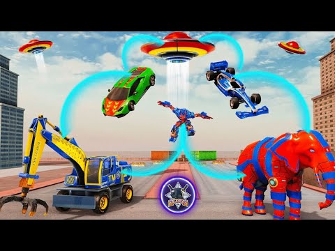 Excavator Robot Car Game – Elephant Robot Games 3d