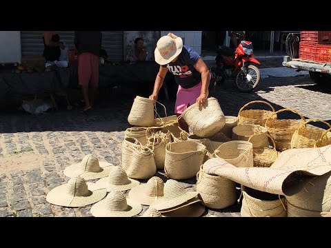 FEIRA LIVRE DA CIDADE DE SÃO JOSÉ DO JACUÍPE BAHIA TRADIÇÃO E #ARTESANATO DE PALHA #LICURI 