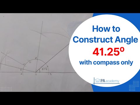 How to construct angle 41¼⁰ degree with compass only. Construction of angle 41.25 degree