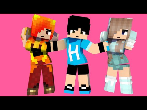 SUPER IDOL FIRST MEET BADBOY HEEKO TOUCH ELEMENTAL FIRE & ICE PRINCESS -MINECRAFT ANIMATION #shorts