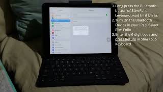 How to connect Slim Folio Bluetooth Keyboard to ipad