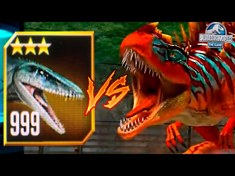 LEVEL 999 MOSASAURUS VS METRIACANTHOSAURUS!! - Jurassic World The Game HD