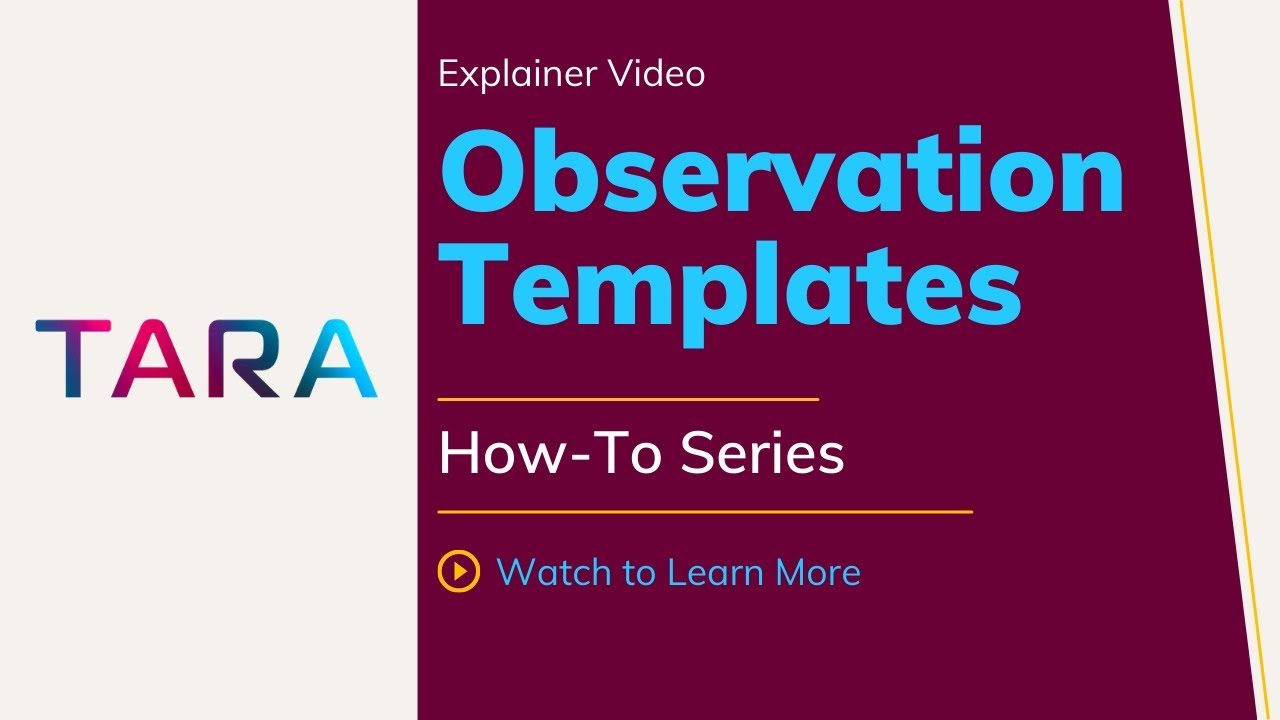 DASHBOARD: How To Create & Share Observation Templates