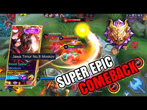 TOP GLOBAL MOSKOV SUPER EPIC COMEBACK SOLO RANK GLORY GENDONG TIM - MLBB