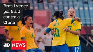 Seleção feminina vence na estreia por 5 a 0 na Olimpíada de Tóquio