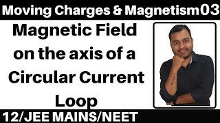 Moving Charges n Magnetism 03 : Magnetic Field on the axis of a Circular Current Loop JEE MAINS/NEET