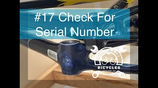 #17 Check For Bicycle Serial Number - Top 20 checklist for buying used bikes