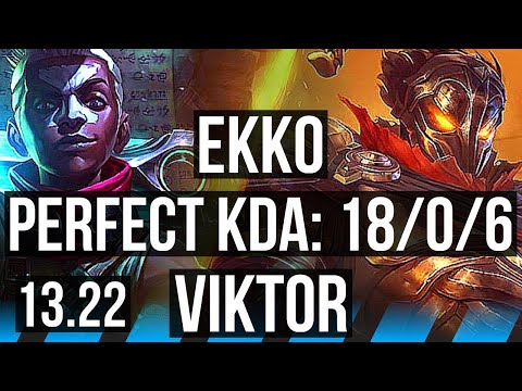 EKKO vs VIKTOR (MID) | 18/0/6, Legendary, 700+ games, Rank 9 Ekko | KR Challenger | 13.22