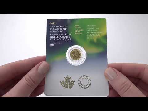 1/10 oz. 99.99% Pure Gold Coin: First Strikes – The Majestic Polar Bear and Cubs (2023)