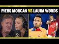 Piers v Laura 🔥 Laura Woods & Piers Morgan clash over Arsenal selling Pierre-Emerick Aubameyang
