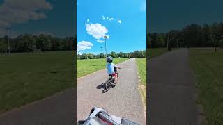 A nice bike ride on my #bromptonbicycle with my son. We had a minor spider incident 😂
