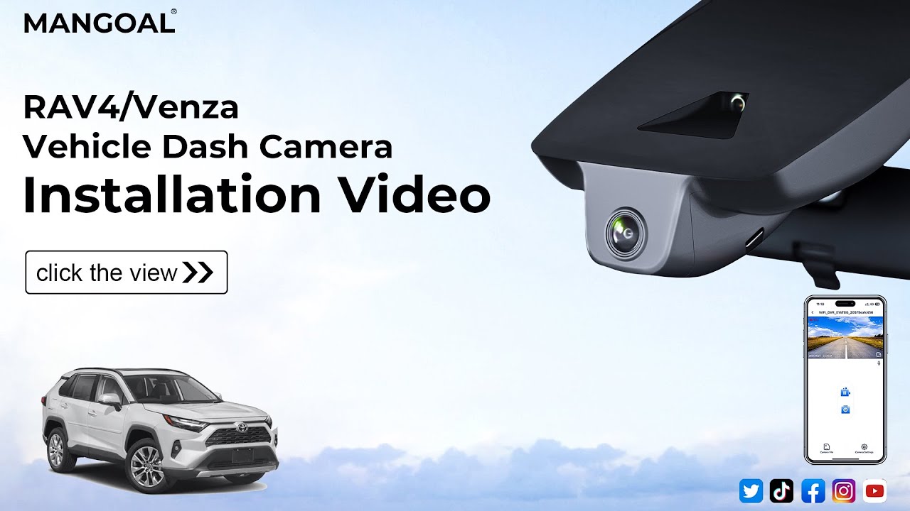 Dash Cam 039E-1(Model B) Video for Toyota RAV4/Venza 2022-2025 RAV4 and RAV4 Hybrid (5th Gen XA50)