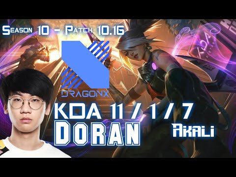 DRX Doran AKALI vs MAOKAI Top - Patch 10.16 KR Ranked