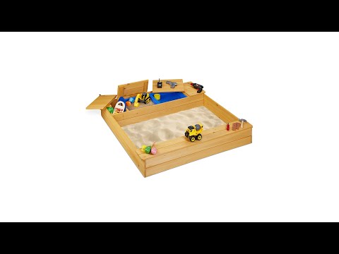 Sandkasten mit Matschfach Blau - Braun - Holzwerkstoff - Kunststoff - 125 x 18 x 120 cm
