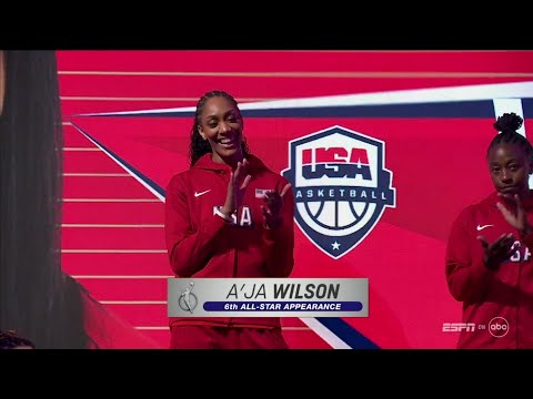 USA Women's National Team intro for WNBA All-Star Game | A'ja Wilson, Kelsey Plum, Sabrina Ionescu