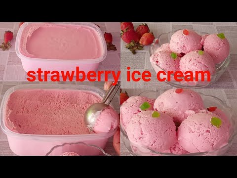 strawberry ice cream recipe 👍👍👍 easy and delecious ice cream|| by kitchen with horia