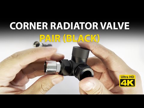 Corner Towel Radiator Valve (Pair) Black