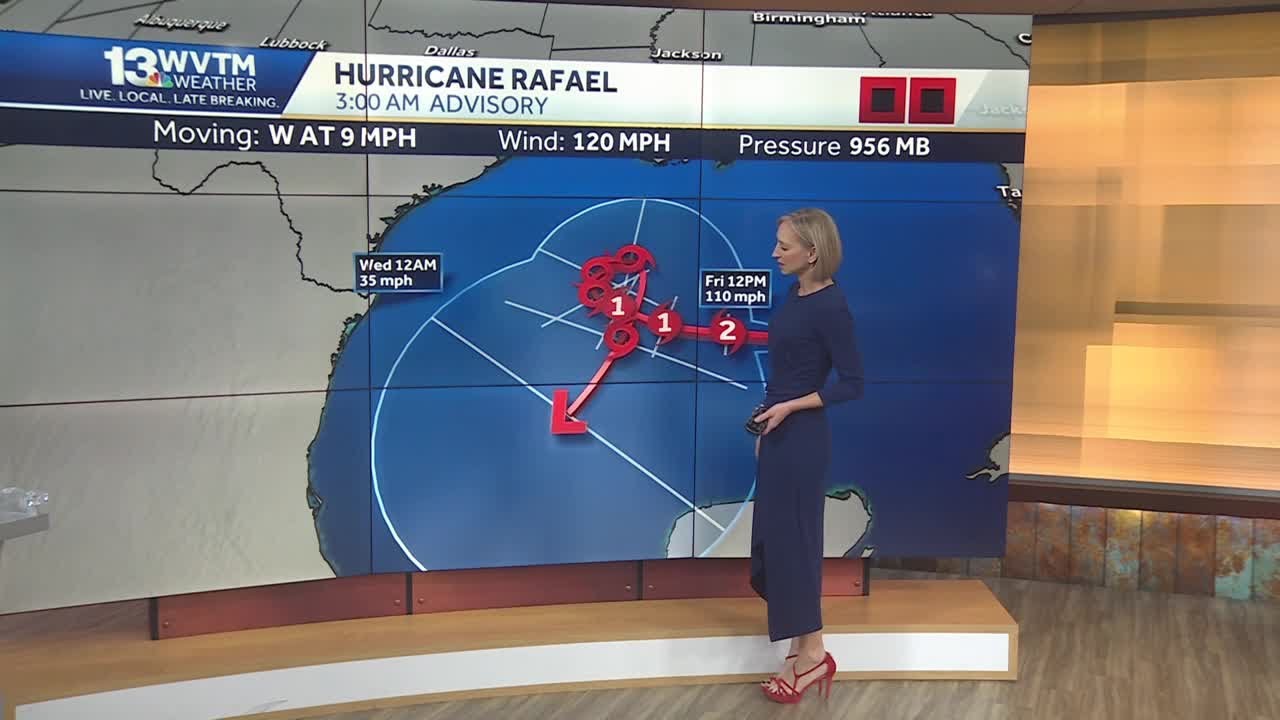Hurricane Rafael spends some time in the Gulf of Mexico before weakening over the weekend