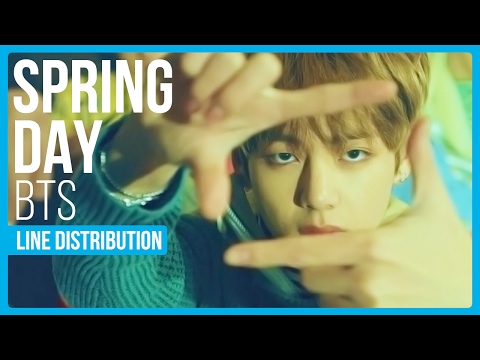 BTS - Spring Day (봄날) Line Distribution (Color Coded)