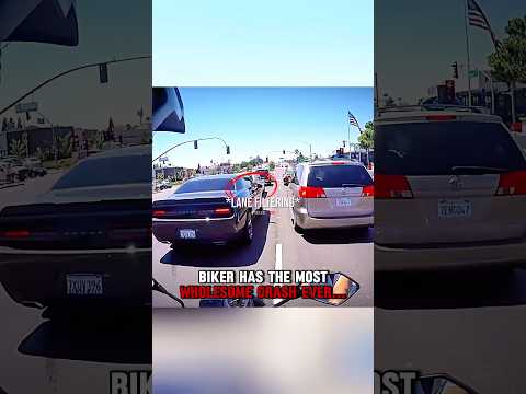 Biker has the most WHOLESOME crash ever‼️🤯