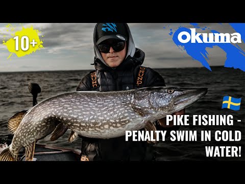 Pike Fishing - Penalty swim in cold water! (10+PIKE)