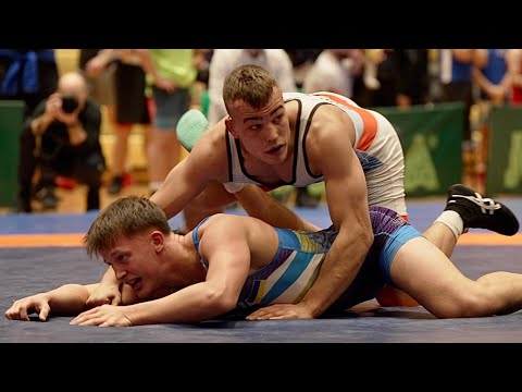 Tristan Aleksandrov (EST) vs Oleksandr Kosyntsev (EST) 79kg. Freestyle men wrestling tournament.