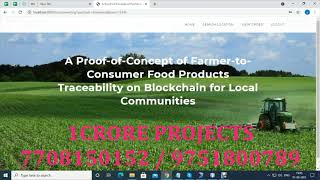 A Proof of Concept of Farmer to Consumer Food Products Traceability for Local Communities
