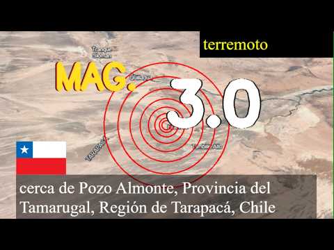 😱🚨  Terremoto cerca de Pozo Almonte, Provincia de Tamarugal, Región de Tarapacá, Chile actualizacion