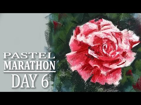 Soft Pastel Marathon - Day 6 | How to draw a painterly rose tutorial