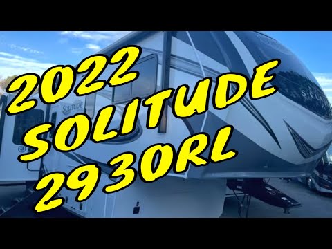 NEW 2022 GRAND DESIGN SOLITUDE 2930RL S-CLASS 5TH Wheel Dodd RV Island Washer Dryer Prep Show Solar