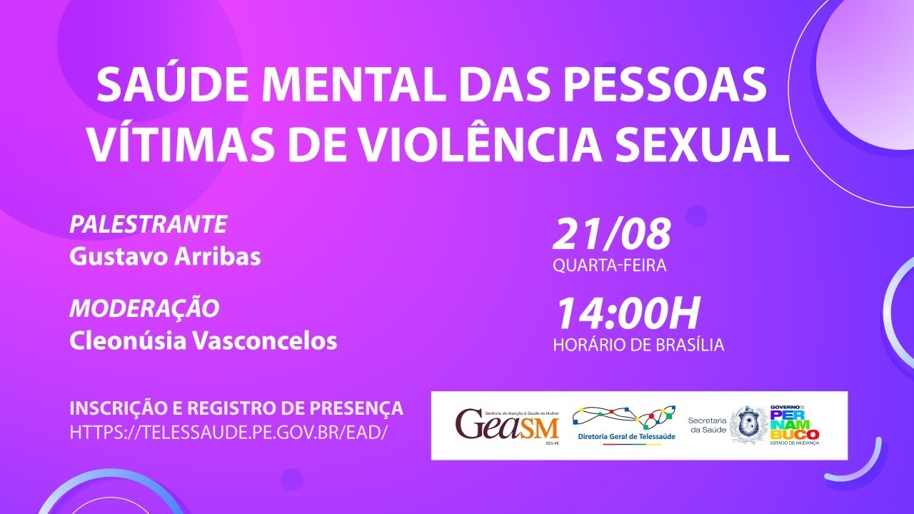 Saúde mental das pessoas vítimas de violência sexual.