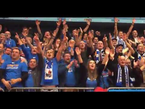 Doping kibiców podczas meczu Czarni Słupsk - Polpharma Starogard Gd .